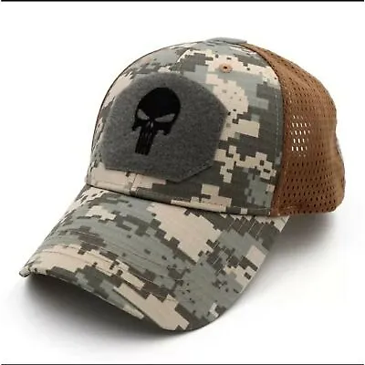 Punisher Tactical Hat Hunting Cap Urban Camo RipStop Mesh Strapback New • $15.19