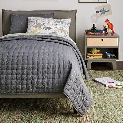 NIP Dwell Studio Dwellstudio Full Theo Quilt Sham Set Gray Bedding $249 • $75