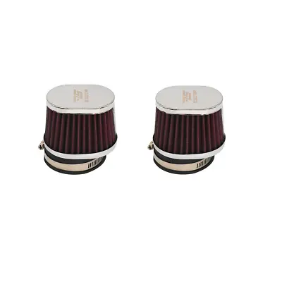55mm Motorcycle Intake Air Filter Pods Cleaners High Flow Filters Universal Pair • $24.20