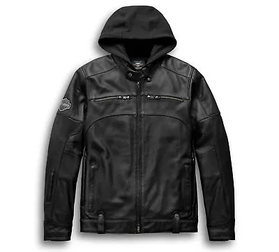 Men's Harley Davidson Swingarm 3-in-1 Leather Jacket With Hoodie • $329.95