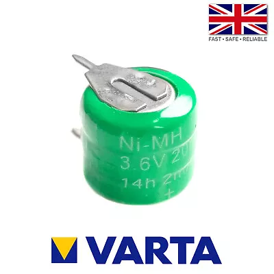 Varta 3/V20H / V20H Ni-MH 3.6V 20mAh Rechargeable 2 Pin Button Cell Battery • £6.99