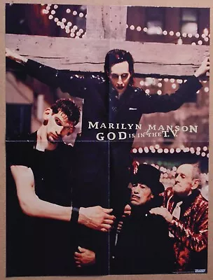 MARILYN MANSON 2-SIDED POSTER For GOD IS IN THE TV & LAST TOUR ON EARTH 1999 LP • $25