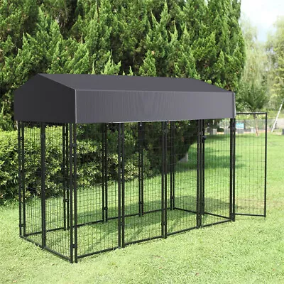Giant Dog Kennel Dog Crate Cage Yard Animal Pet Enclosure Playpen WaterproofRoof • $389.93
