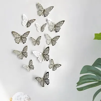 $4.75 • Buy 12 Pk 3D Butterfly Wall Decals Stickers Removable Kids Nursery Decoration AU
