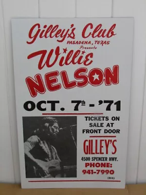 $21.99 • Buy Vintage Willie Nelson Concert Poster 1997 Tour, Pasadena, Texas Willie @ Gilleys