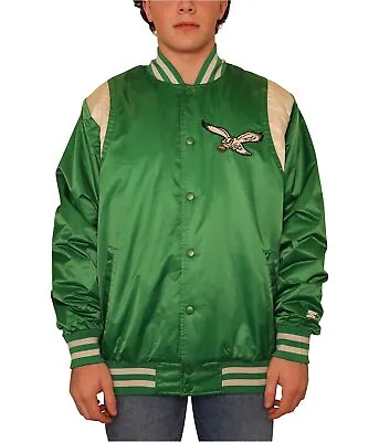 STARTER Mens Eagles Satin Varsity Jacket Green Large • $212.35