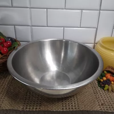 Vintage Stainless Steel Mixing Bowl Large Kitchenware Cookware Bakeware 12  Bowl • $14.99