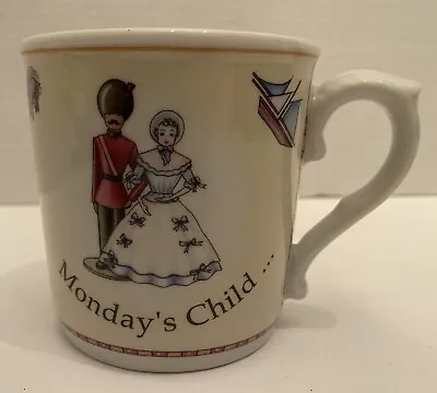 Royal Worcester Vintage Days Of The Week Mug 'Monday's Child Is Fair Of Face • $9.95