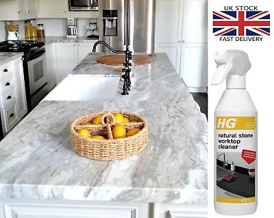 Natural Stone Kitchen Worktop Cleaner Marble Degreaser Spray Protector Storage  • £7.95