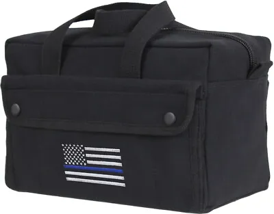 Black Heavyweight Mechanics Tool Bag Thin Blue Line TBL Support Police USA Flag • $16.99