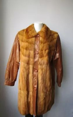 Women's Sz 6 Chinese Mink Fur Jacket Coat With Leather/ Suede Trims  MINT+ • $225