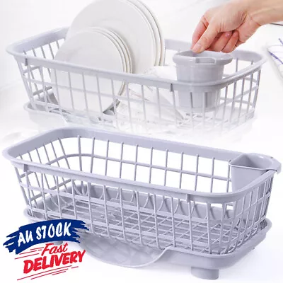 Drying Rack Basket Organizer Dish Plate Utensil Drainer Kitchen Sink Holder • $20.59