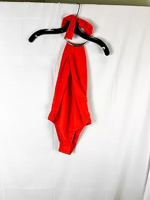 Lenny Niemeyer Orange High Neck Pleated One Piece Swimsuit Size M $200 • $74.99