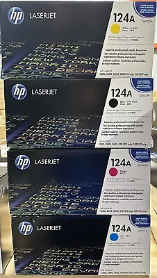 NEW Genuine HP 124A Toner Cartridge Set CMYK Q6000A Q6001A Q6002A Q6003A OEM • $255