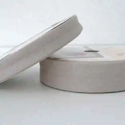 25m Roll Linen Bias Binding Tape - 18mm - Beige 04 - Folded Trim Edging • £19.99