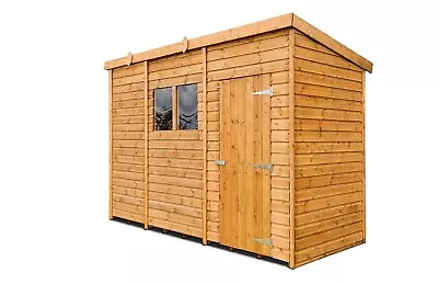 10X4 Quality Wooden Pent Shed Tongue & Groove - Single Window & Door - NEW • £832.19