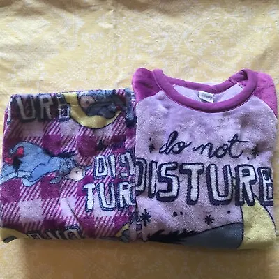 Disney Donkey Eeyore Do Not Disturb Pajamas 2pc Set Top + Pants Purple Soft XL • £15.97