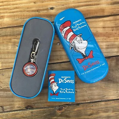 Vintage 1997 Dr Seuss Cat In The Hat Pocket Watch In Metal Tin • $39.97