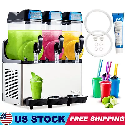 Commercial 3x12L Slush Machine Slushy Frozen Drink Margarita Slush Maker 3 Tanks • $1399.99