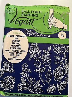 Vintage VOGART Hot Iron Transfer Patterns V-105 Florals Ball Point Painting • $11.31