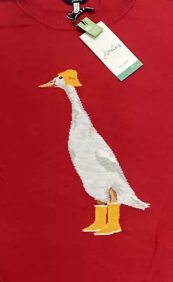 NWT Joules 14 L Miranda Sweater Red Duck Goose Bird In Rain Hat & Wellies Boots • $34.99