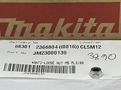 Genuine Makita Anti-Loose Nut M5 For Mitre Chop Saw MLS100 - JM23000139 • £4.86