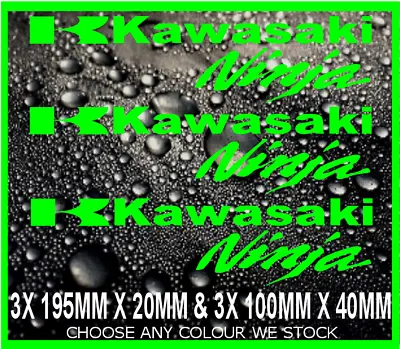 £3.99 • Buy KAWASAKI NINJA Motorcycle Sticker Set Choice Colours *LONG LASTING EASY APPLY*