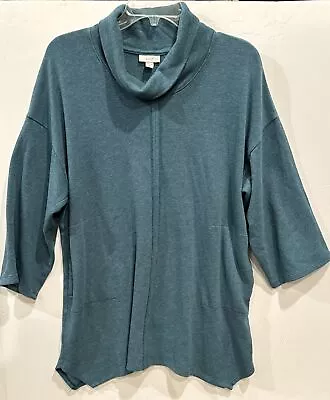 J Jill Pure Jill XS X Small Sweater Relax Blue Green Cotton Blend Sweater 97641 • $18