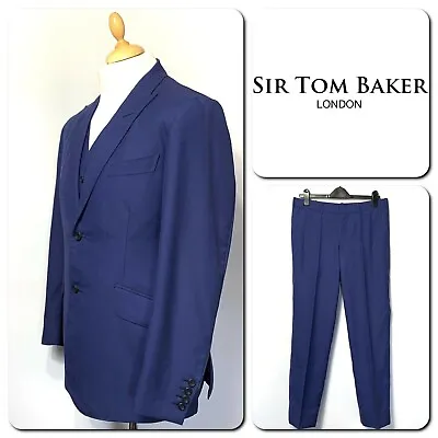 Sir Tom Baker London Men’s Handmade Slim Fit Suit Size 40” Trousers W34 L30 • $149.35