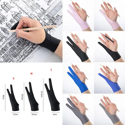 $1.97 • Buy Two Finger Anti-fouling Glove For Artist Drawing & Pen Graphic Tablet Pad