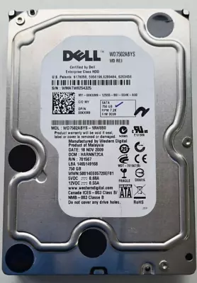 Western Digital WD Caviar RE3 WD7502ABYS 750GB 3.5  Desktop Hard Drive SATA • £24.99