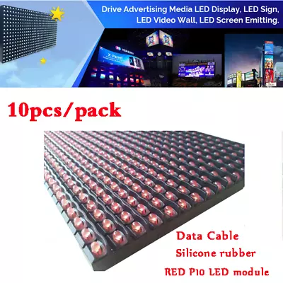 10pcs/pack RED LED Display P10 LED Dot Matrix Displays Module Red Sign 16x32cm • $214.90