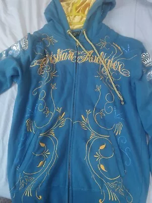 Christian Audigier Hoodie Gold Embroidery Size Small Ed Hardy • £75