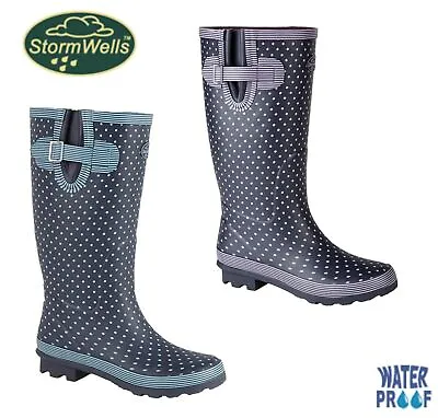 StormWells Festival Wellington Boots | Extra Wide Women's Memory Foam Wellies • £26.95