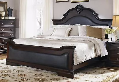 Classic Cappuccino Leatherette King Bed • $899