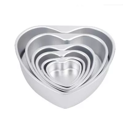 Heart Shaped Cake Chocolate Cake Pan Silver Tin Baking Mold Kitchen Bakeware • $14.89