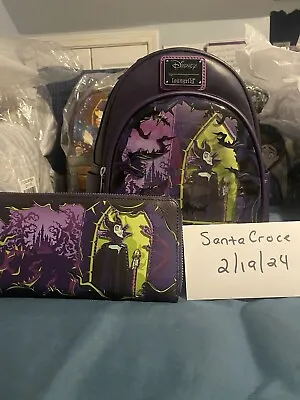 Loungefly Sleeping Beauty Maleficent Window Box Glow Mini Backpack & Wallet • $250