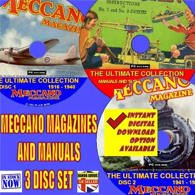 1000+ Meccano Magazine Manuals + Model Projects Plans Collection 1906-89 3 DVD's • £9.79