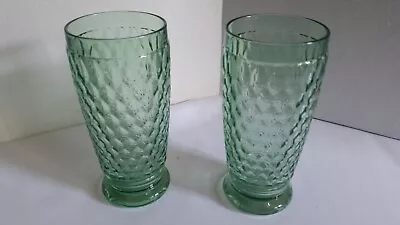 2 Large Villeroy & Boch Crystal Boston Green Highball Ice Tea Glass Tumblers 14  • $24