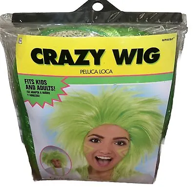 Wig Green Crazy Amscan Unisex Costume Party Patrick’s Cosplay Grinch Halloween • $15.99