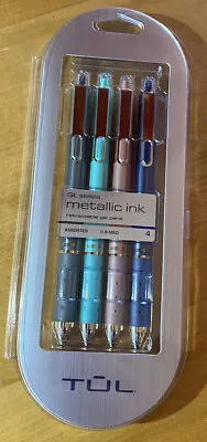 $12.97 • Buy TUL Gel Pens Medium Point 0.8 Mm Assorted Barrel Colors Metallic Inks 4-Pack NEW