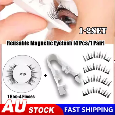 Magnetic Eyelash Set Curler Clip Kit False Eyelashes Eye Lashes Applicator AU • $13.96
