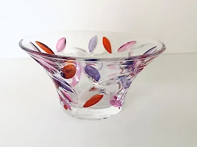 CC Zecchin Murano Art Glass Bowl Trinket Dish Red Pink Purple Leaf Tree Of Life • $28.49