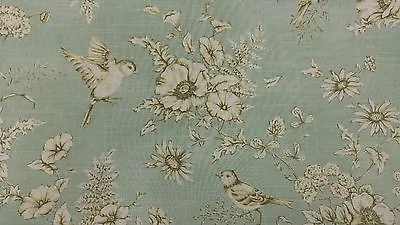 ILiv Finch Toile Eau De Nil Bird Curtain Upholstery Craft Designer Fabric  • £10.95