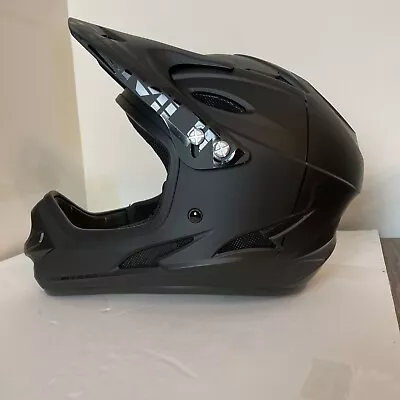 Demon Podium Full Face Cycling Bike BMX Helmet Black/Black Size Medium DS713317b • $62.99