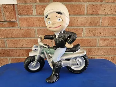 Vintage Atlantic Mold Boy On Motorcycle MAC Ceramic Statue  • $10