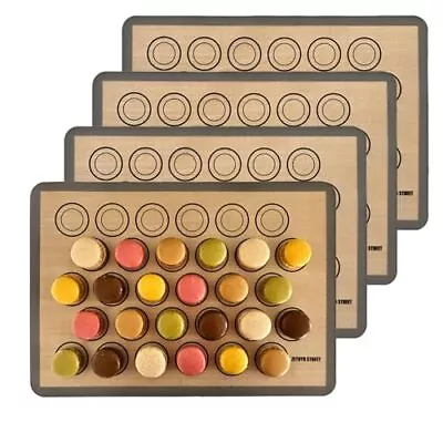 Macaron Baking Mats - Pack Of 4 - Half Sheet Size - For Perfect Macarons & Co... • $35.57