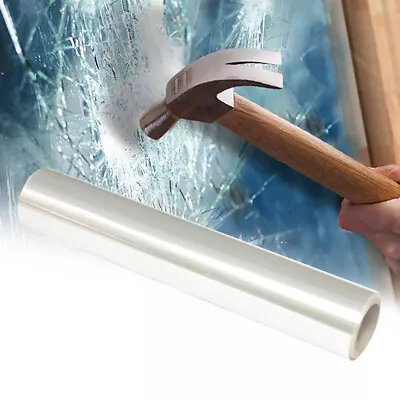 4 8 Mil Anti Shatter Clear Security Window Film Self-Adhesive Glass Protection • $28.50