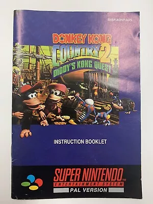 Donkey Kong Country 2: Diddy's Kong Quest - Super Nintendo Manual SNES • $40