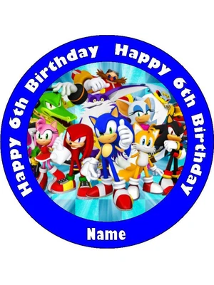 $9.73 • Buy SONIC THE HEDGEHOG 19cm Edible Icing Image Cake Toppers Birthday Decorations #2